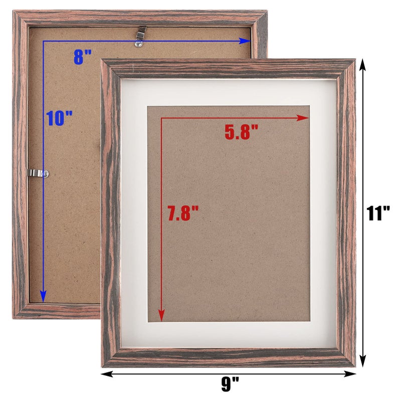 WUTL 8x10 Ebony Wood Grain Picture Frames Nature Solid Wood 6 Pack for Wall Mounting and Tabletop Display - Image 5